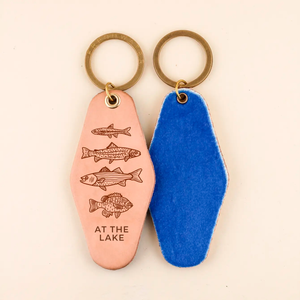 AT THE LAKE Freshwater Fish Leather Hotel Keychain Freshwater