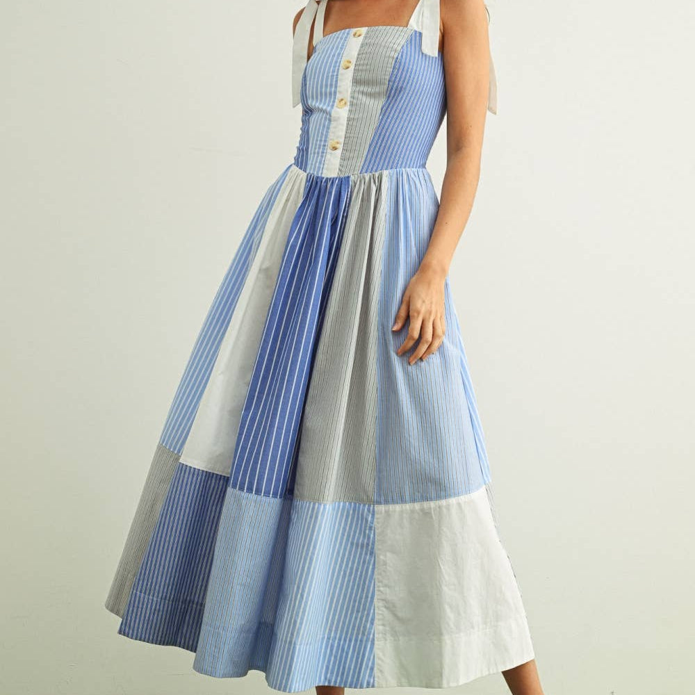 Striped Patchwork Dress | Freshwater Curated Goods