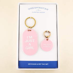 I'm Just a Girl Keychain & Pet Tag Gift Set | Freshwater