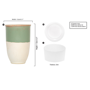 Sage Green Ceramic Travel Mug | Freshwater