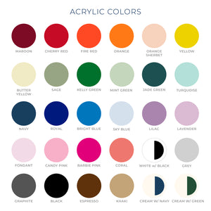 Personalized Acrylic Color Options | Freshwater