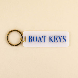 Boat Keys Keychain in White and Wave Blue Acrylic | Shop Freshwater
