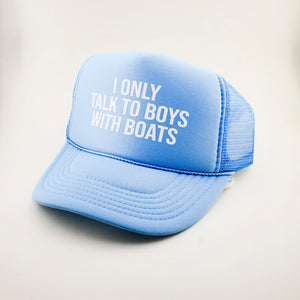 I Only Talk To Boys With Boats Trucker Hat | Blue | Shop Freshwater