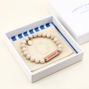 Courage Beaded Bracelet in gift box | Freshwater