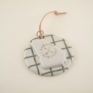 Augusta Golf Green Plaid Ceramic Ornament | Freshwater