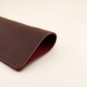 Chocolate Leather Sunnies Case | Maroon Velvet | Shop Freshwater