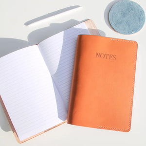 Custom Logo Leather-Wrapped Refillable Notebook | Shop Freshwater