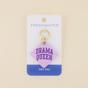 Drama Queen Pet Tag in Lavender Acrylic | Shop Freshwater