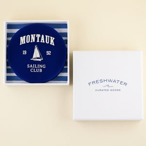 Vintage Montauk Sailing Club Acrylic Coaster Set of 2 | Freshwater