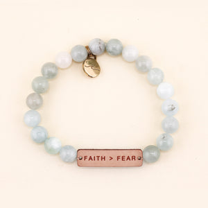 Faith Over Fear Beaded Bracelet | Freshwater
