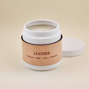 Leather Soy Candle Tin | Freshwater