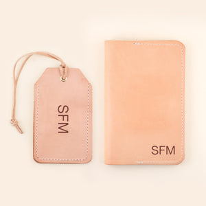 Top Grain Personalized Passport Cover and Luggage Set | Freshwater