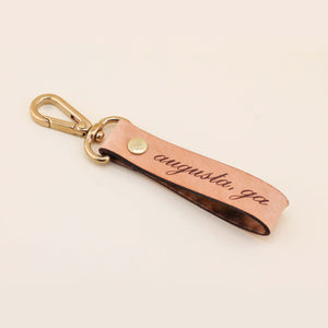 Personalized Your City Loop Keychain in Script | Freshwater