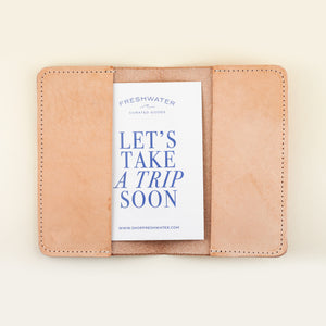 Leather Travel More, Worry Less Passport holder interior with two pockets | Shop Freshwater