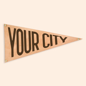 Personalized Leather Pennant Flag | Freshwater