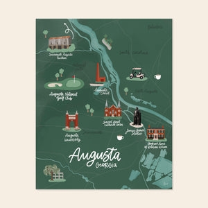 Augusta Map Print - Green | Freshwater