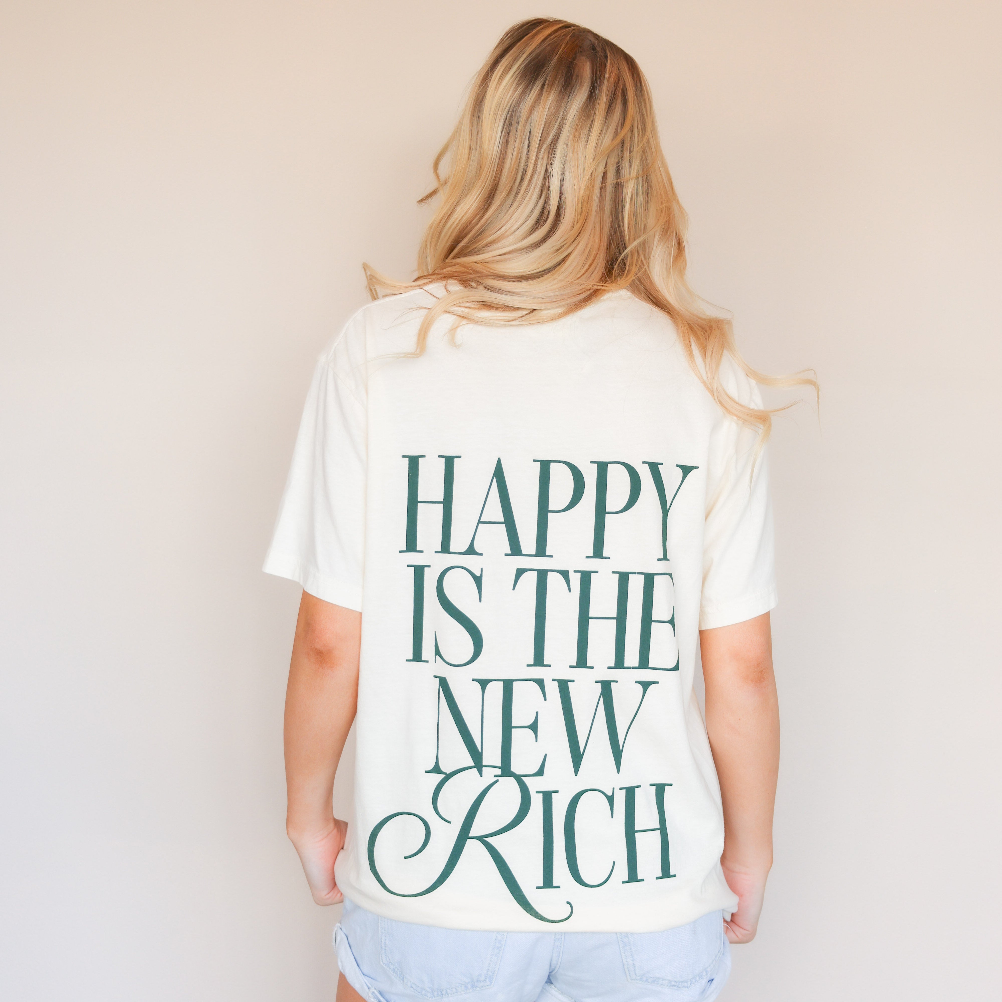 Happy is the New Rich Unisex Tee | Freshwater