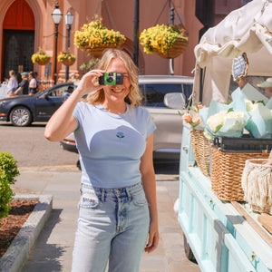Hydrangea Baby Tee | Light Blue | Freshwater