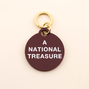 A National Treasure Pet Tag in Brown Acrylic | Freshwater