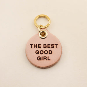 The Best Good Girl Pet Tag in Leather | Freshwater