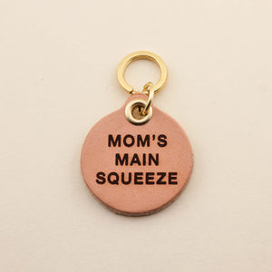 Mom's Main Squeeze Pet Tag in Leather | Freshwater