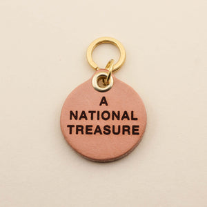 A National Treasure Pet Tag in Leather | Freshwater
