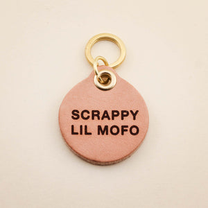 Scrappy Lil Mofo Pet Tag in Leather | Freshwater