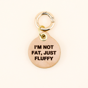 Not Fat, Just Fluffy Leather Pet Tag | Freshwater