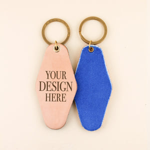Your Design Here Custom Hotel Leather Keychain