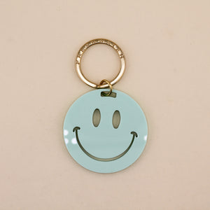 Smiley Face Keychain in Turquoise | Freshwater