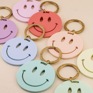 Smiley Face Keychain in pastel acrylic | Freshwater