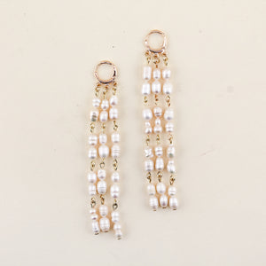 Triple Strand Pearl Huggie Earrings | Shop Freshwater x  Summer Nikole Jewelry