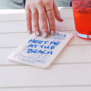Meet Me At The Beach Guest Check XL Coaster | Shop Freshwater