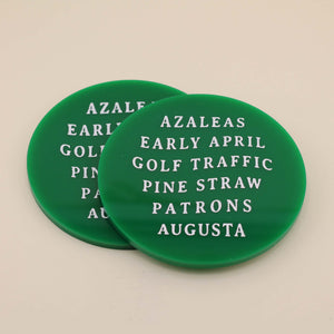 Augusta, GA Golf Favorites Coaster Set in green | Freshwater