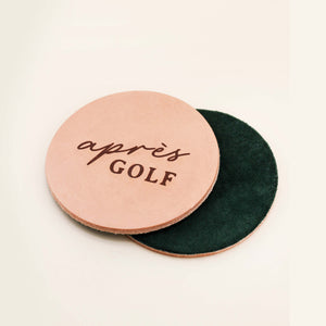 Aprés Golf Leather and Velvet Coaster Set | Freshwater