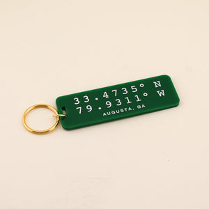 Personalized Your City Coordinate Keychain | Freshwater