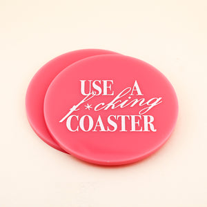 Funny Use A F*cking Coaster Set | Freshwater