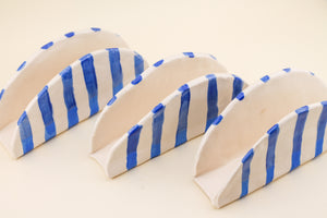 Blue and White Striped Taco Stands | Freshwater