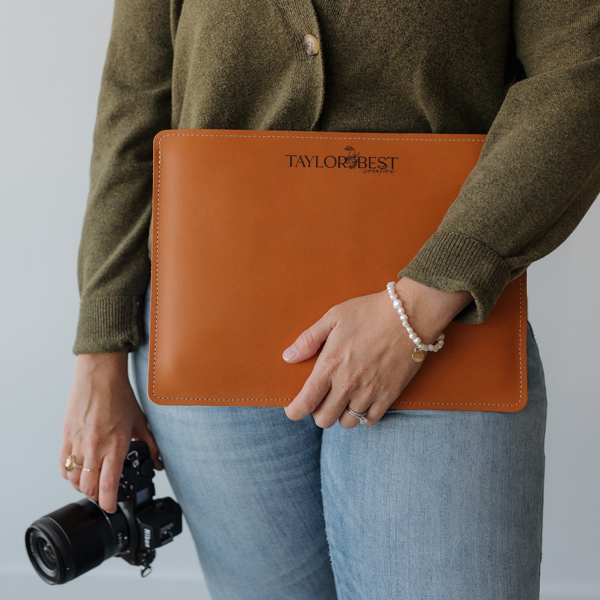 Personalized Logo Leather Laptop Sleeve