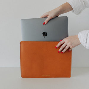 Monogrammed Leather Laptop Sleeve | Shop Freshwater
