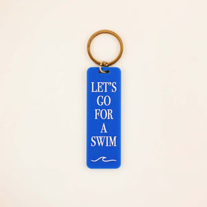 Let's Go For A Swim Keychain in Bright Blue | Freshwater