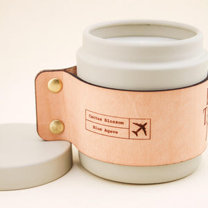 Let's Take A Trip Travel Candle with fragrance notes that include cactus blossom and blue agave | Shop Freshwater