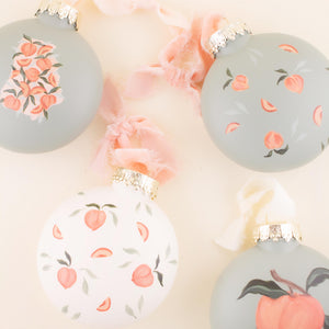 Peach Hand Painted Ornaments | Freshwater