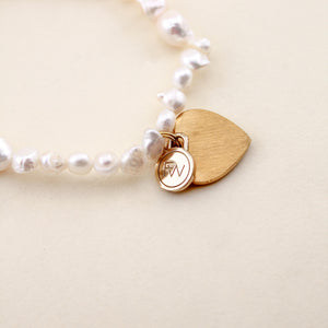 Heart Charm Bracelet in Freshwater Pearl | Freshwater