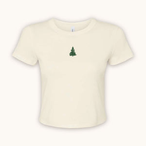 Pine Tree Baby Tee | White