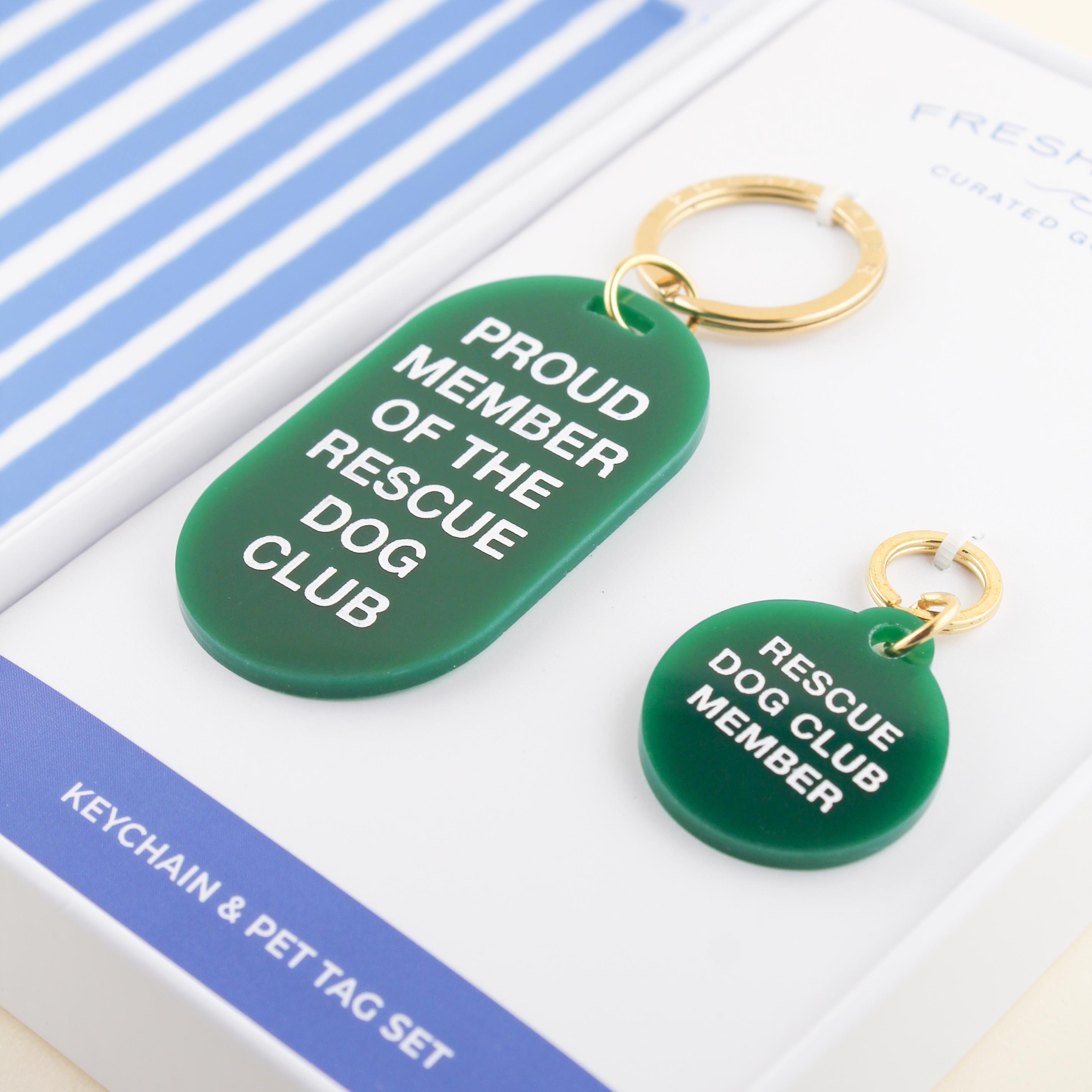 Key Tag Rescue Rescue Dog Club Keychain & Pet Tag Gift Set | Freshwater Curated Goods