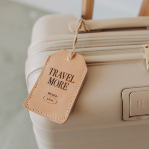 Travel More, Worry Less Leather Luggage Tag | Shop Freshwater