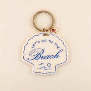 Beach Seashell Charm Keychain | Freshwater