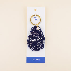 World is Your Oyster Shell Keychain | Freshwater