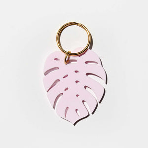 Monstera Leaf Keychain in Blush Pink acrylic | Freshwater